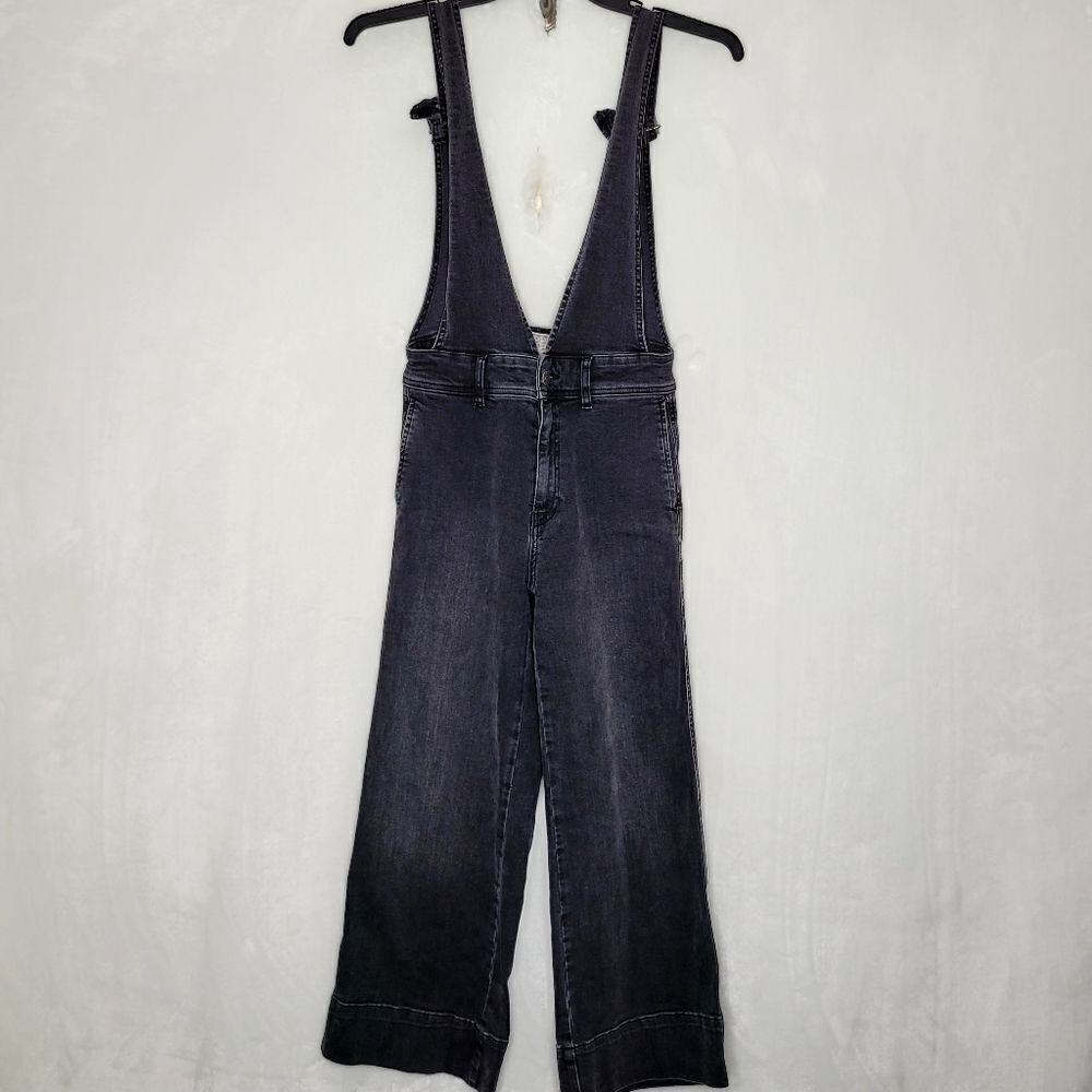 Free‎ People A-Line Denim Overalls Jumpsuit Size 0
